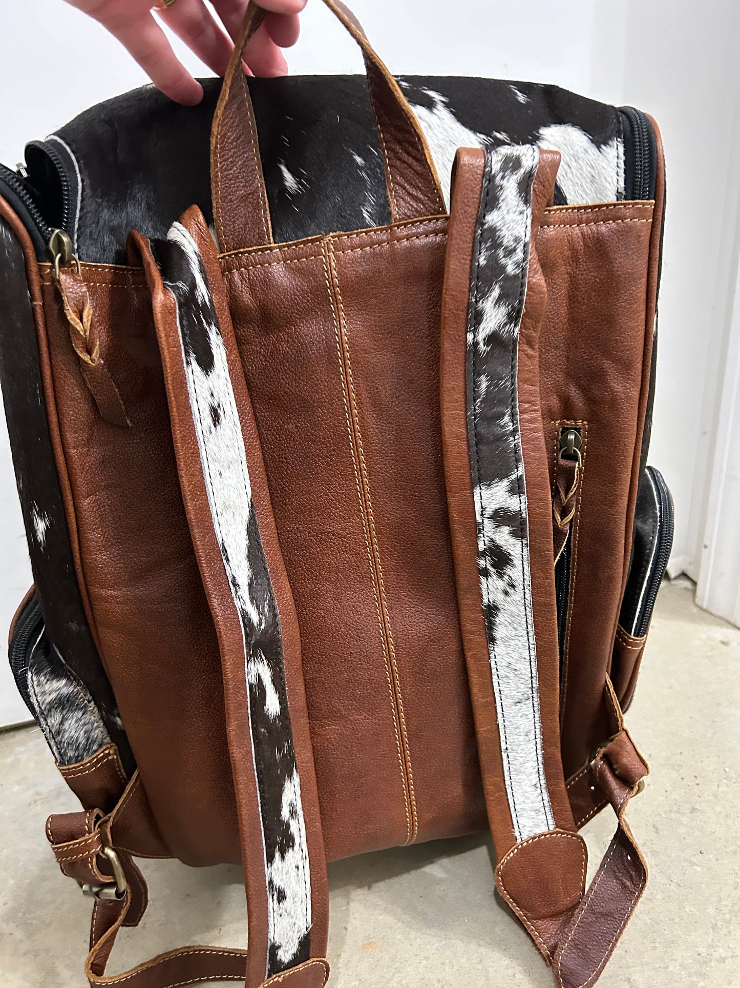 Tooled Cowhide Backpack