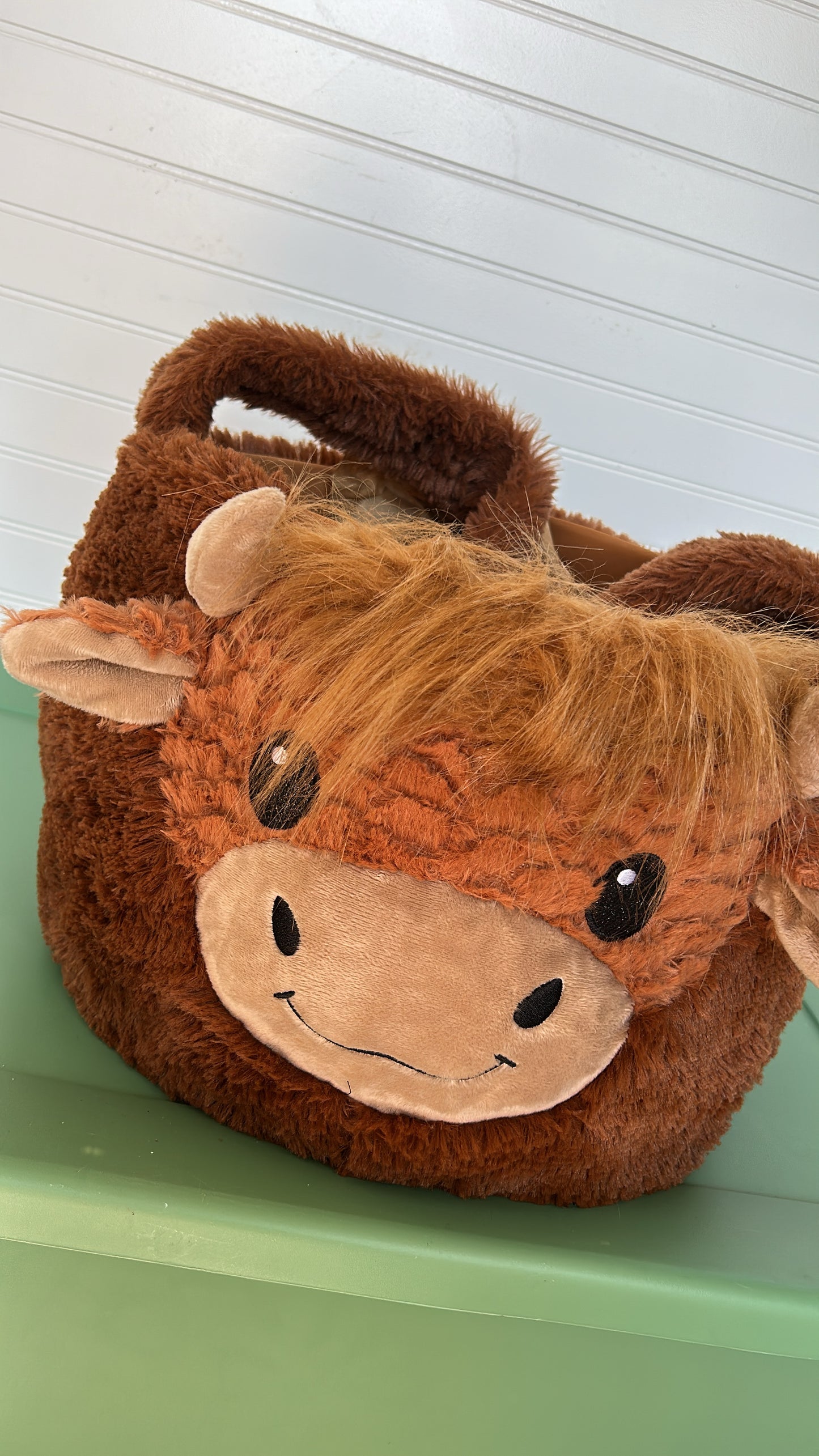 Large Plush Cow Easter Basket