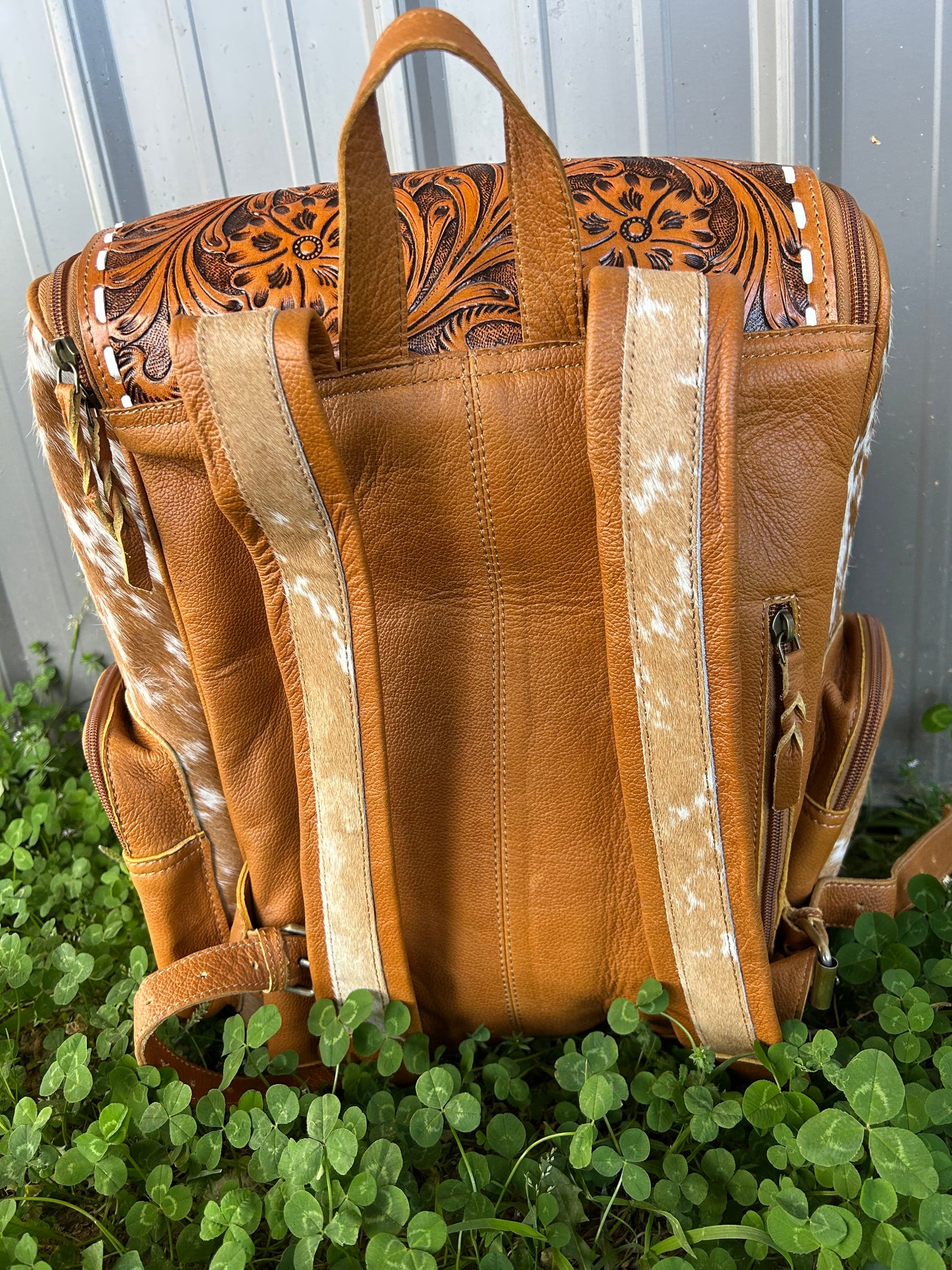 Tooled Cowhide Backpack