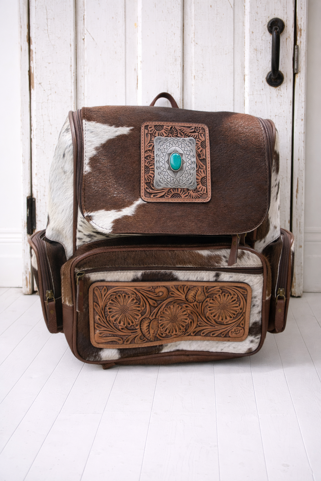 Tooled Cowhide Backpack