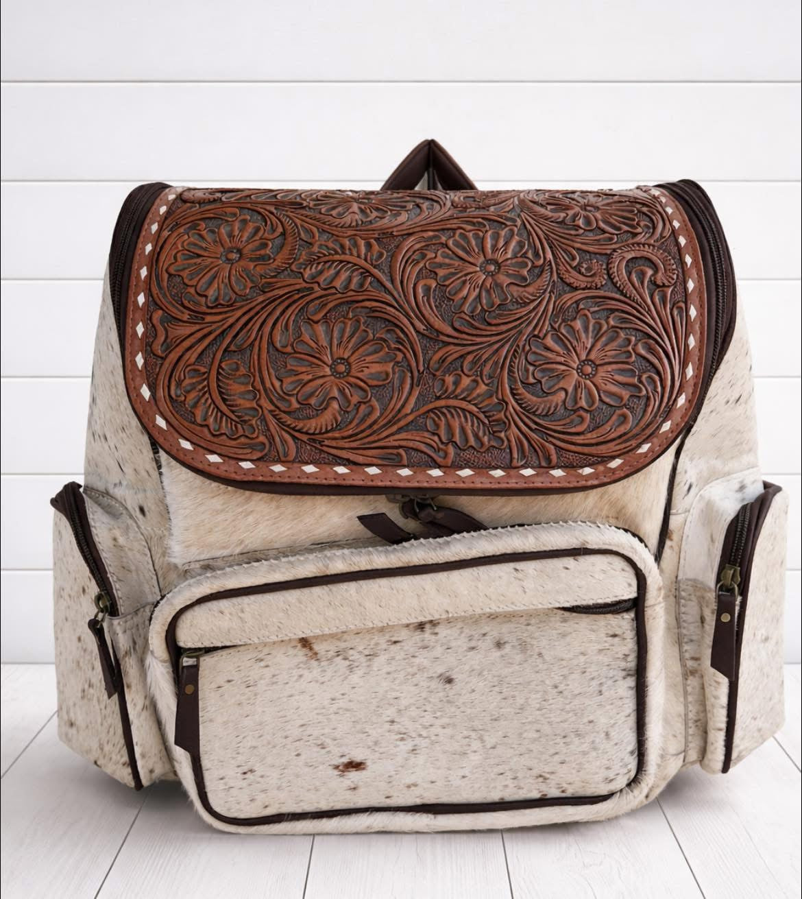 Tooled Cowhide Backpack
