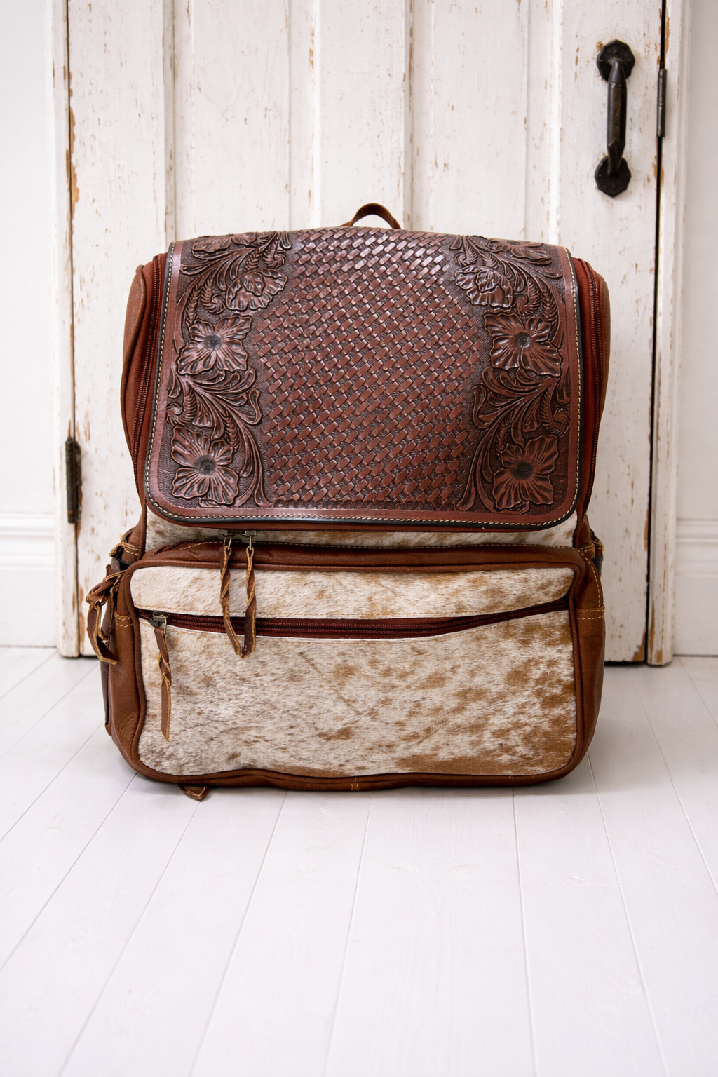 Tooled Cowhide Backpack