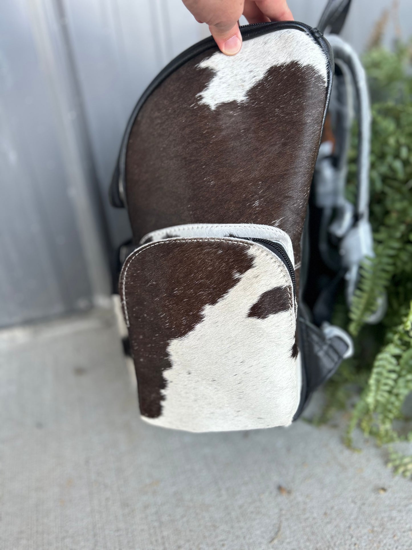 Checkered MAMA Cowhide Backpack