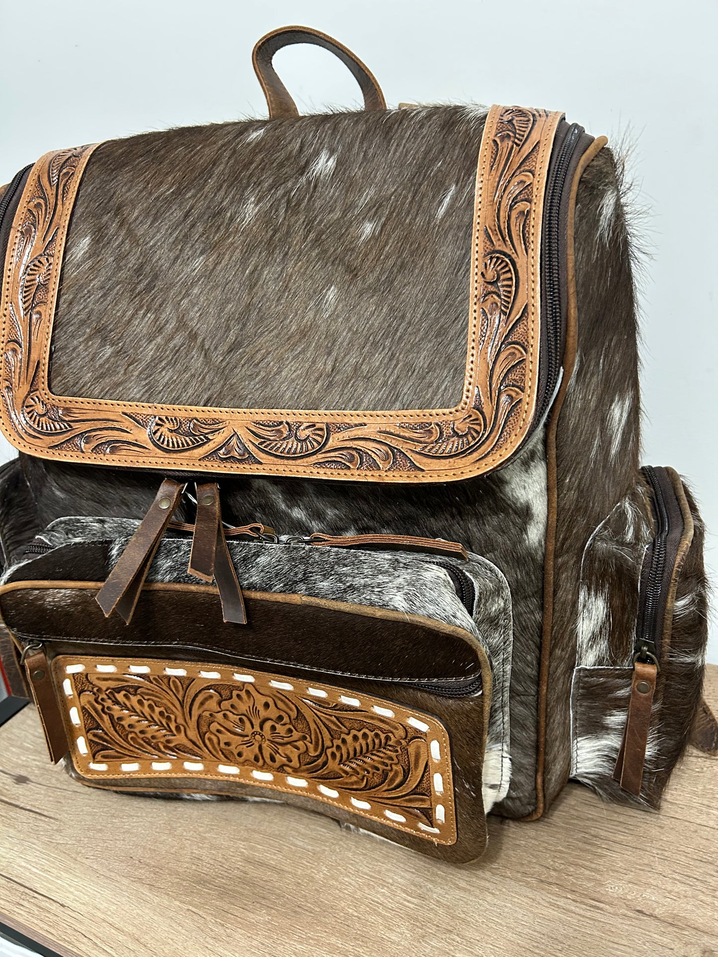 Tooled Cowhide Backpack