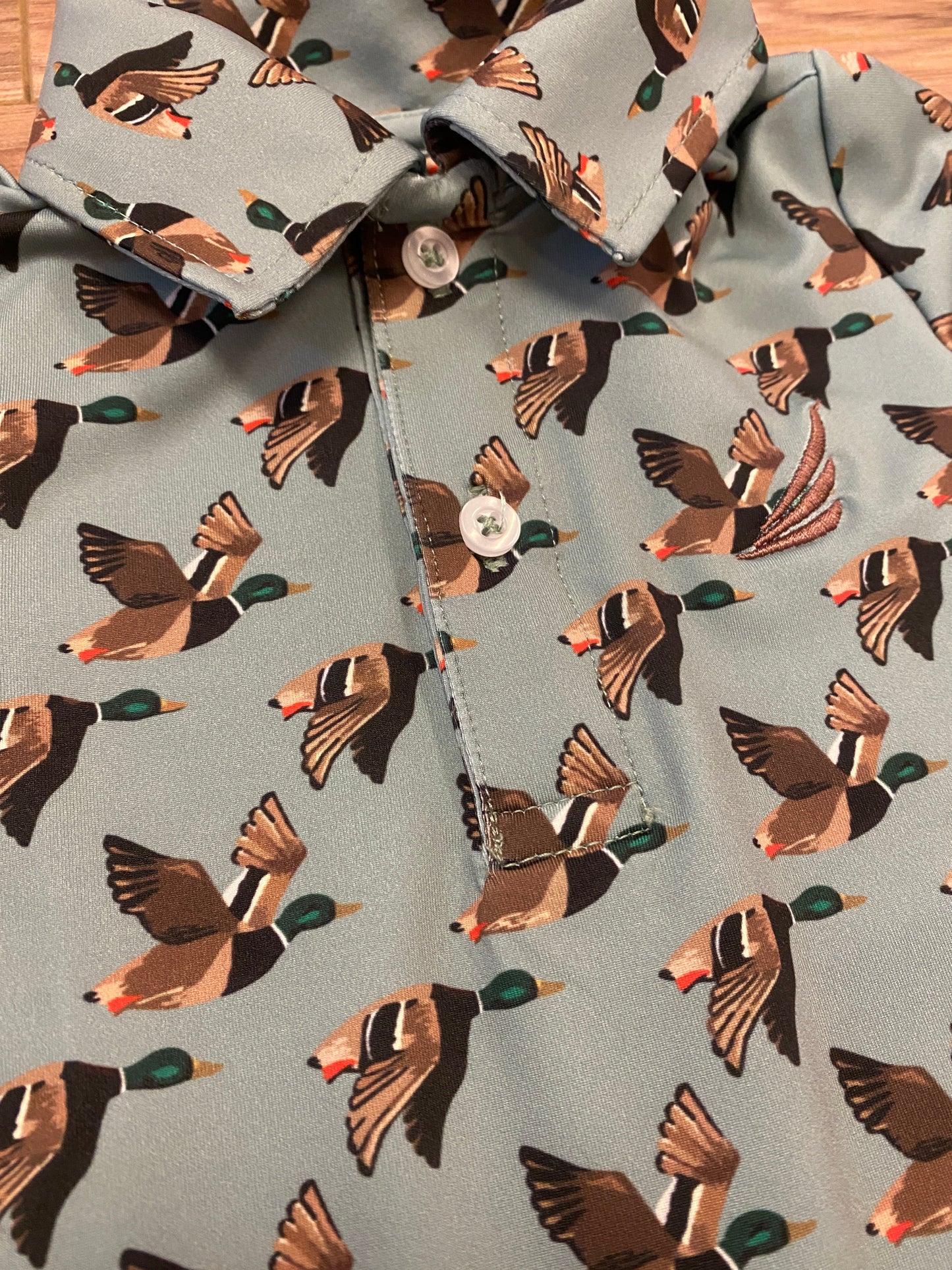 Performance Duck Print Polo β Boys Long Sleeve Shirt