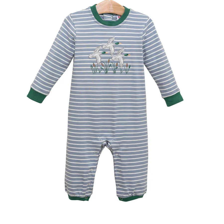 Mallard Embroidered Baby Romper | Duck Hunting Boutique Romper | Bossier City, LA