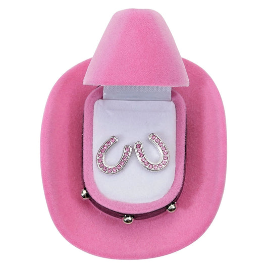 Pink Horseshoe Earrings