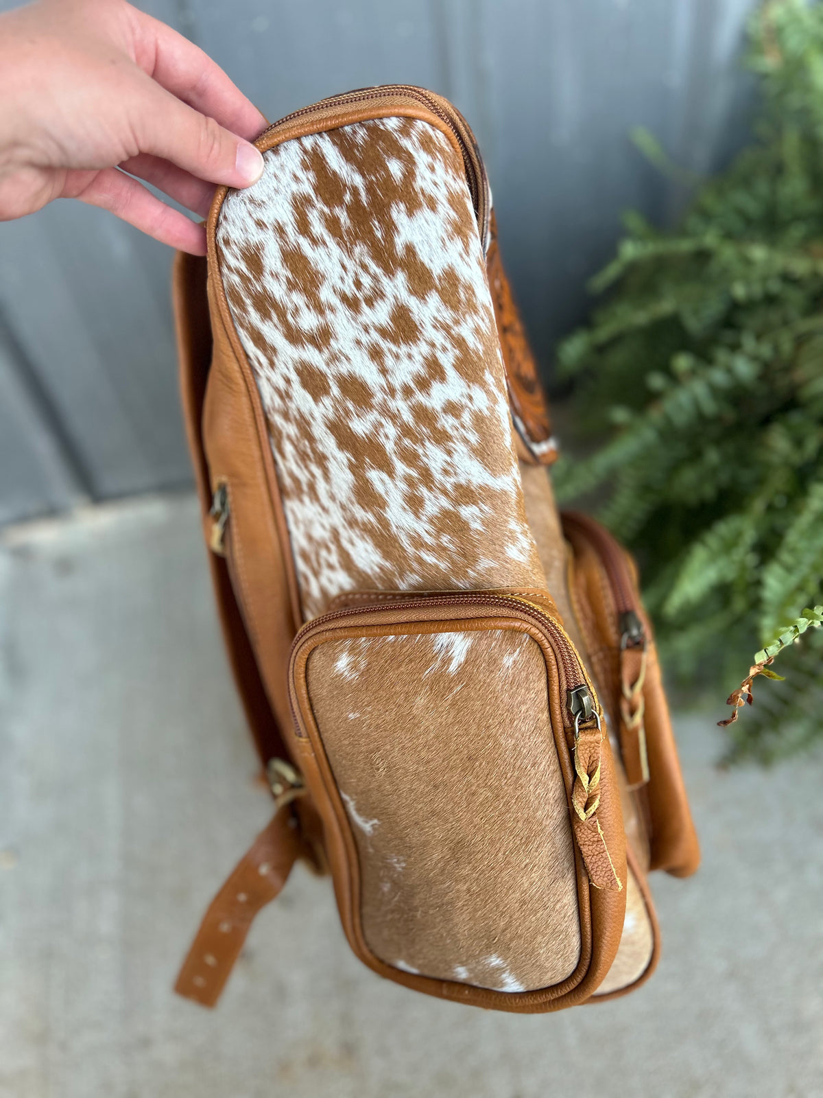 Tooled Cowhide Backpack