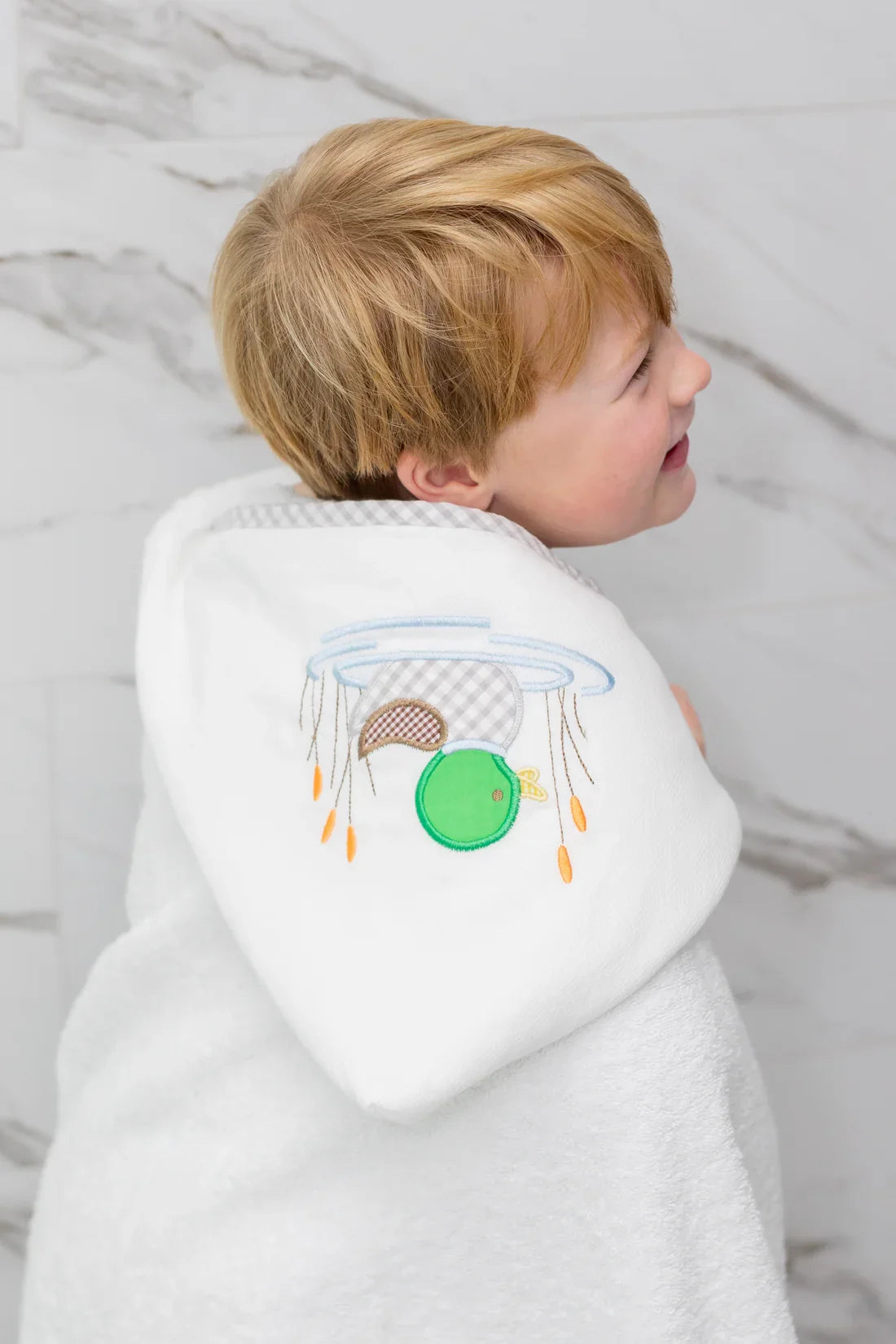 Boys Mallard Duck Hooded Towel – Everykid Cotton Bath, Pool & Beach Towel | The Prissy Pelican Boutique Bossier City LA