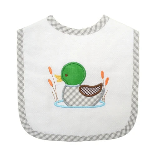 Baby Boys Mallard Duck Bib – Cotton Applique Feeding Bib | The Prissy Pelican Boutique Bossier City LA