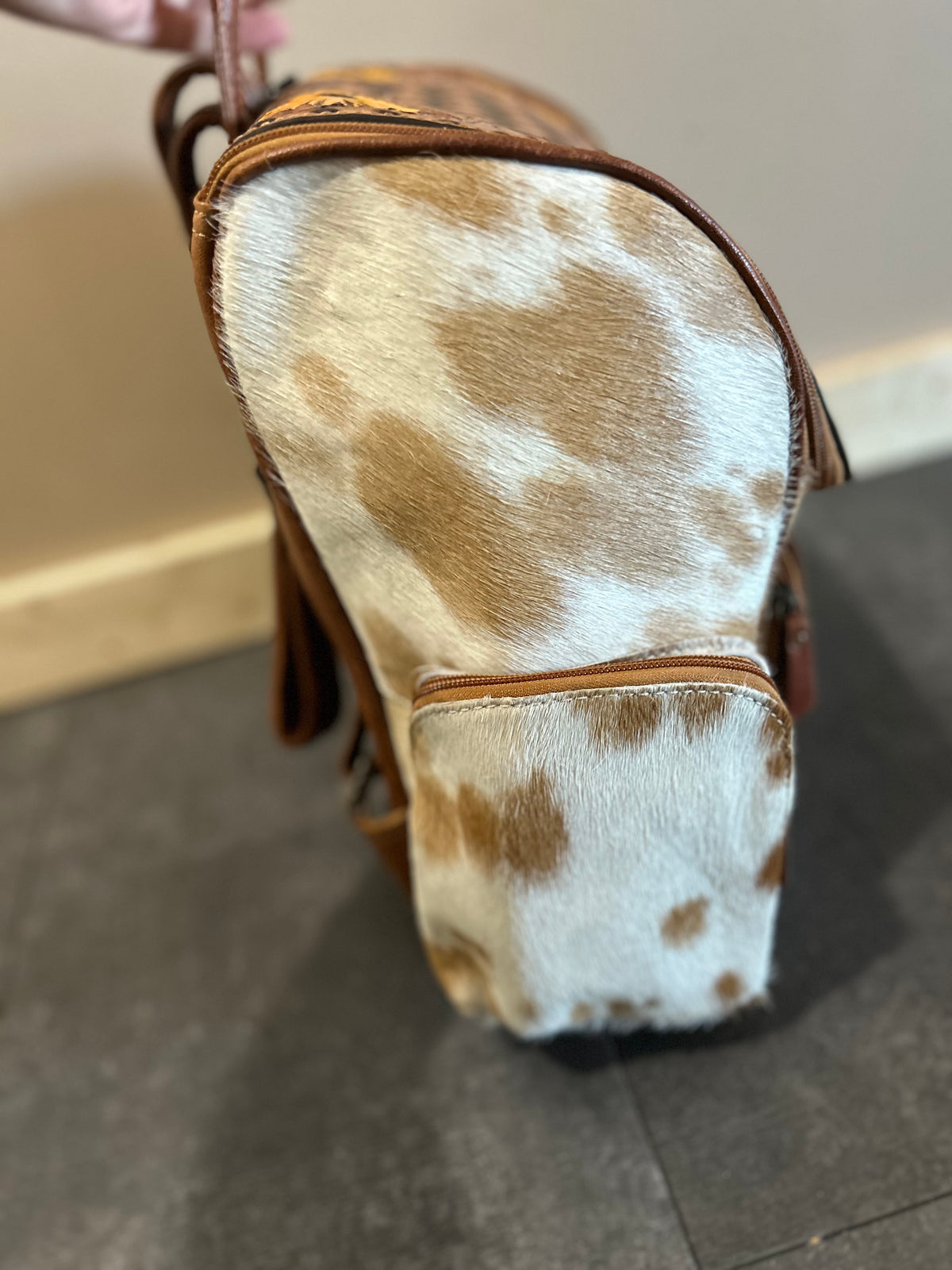 Sunflower Tooled Cowhide Backpack