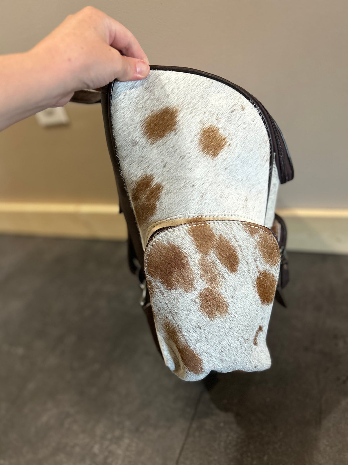 Floral Tooled Cowhide Backpack