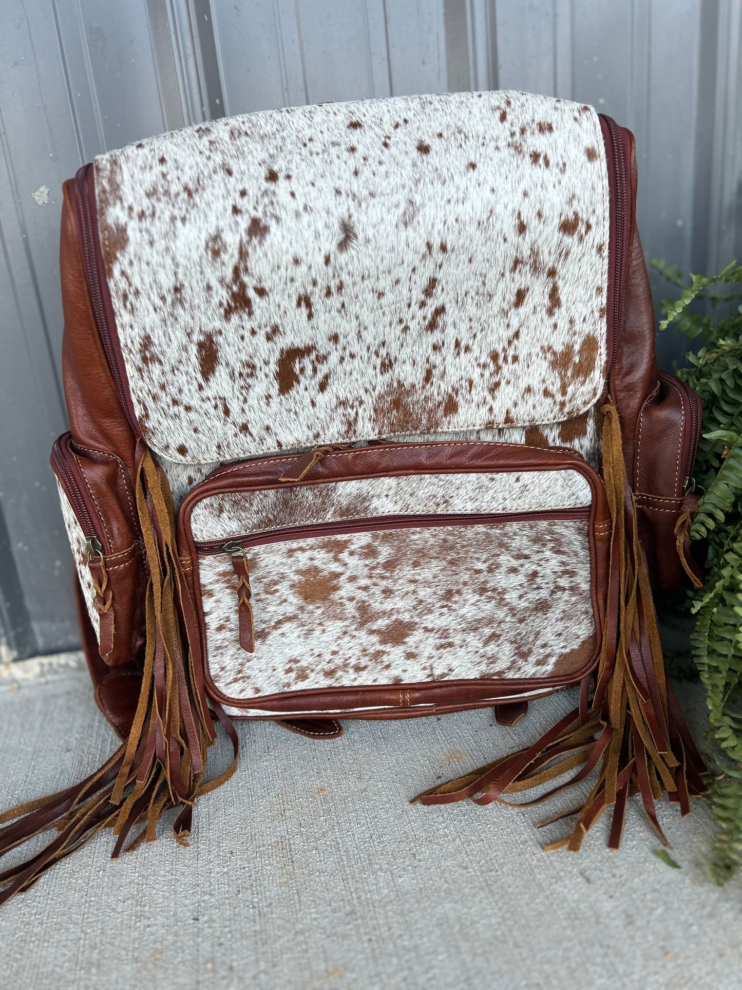 Fringe Cowhide Backpack