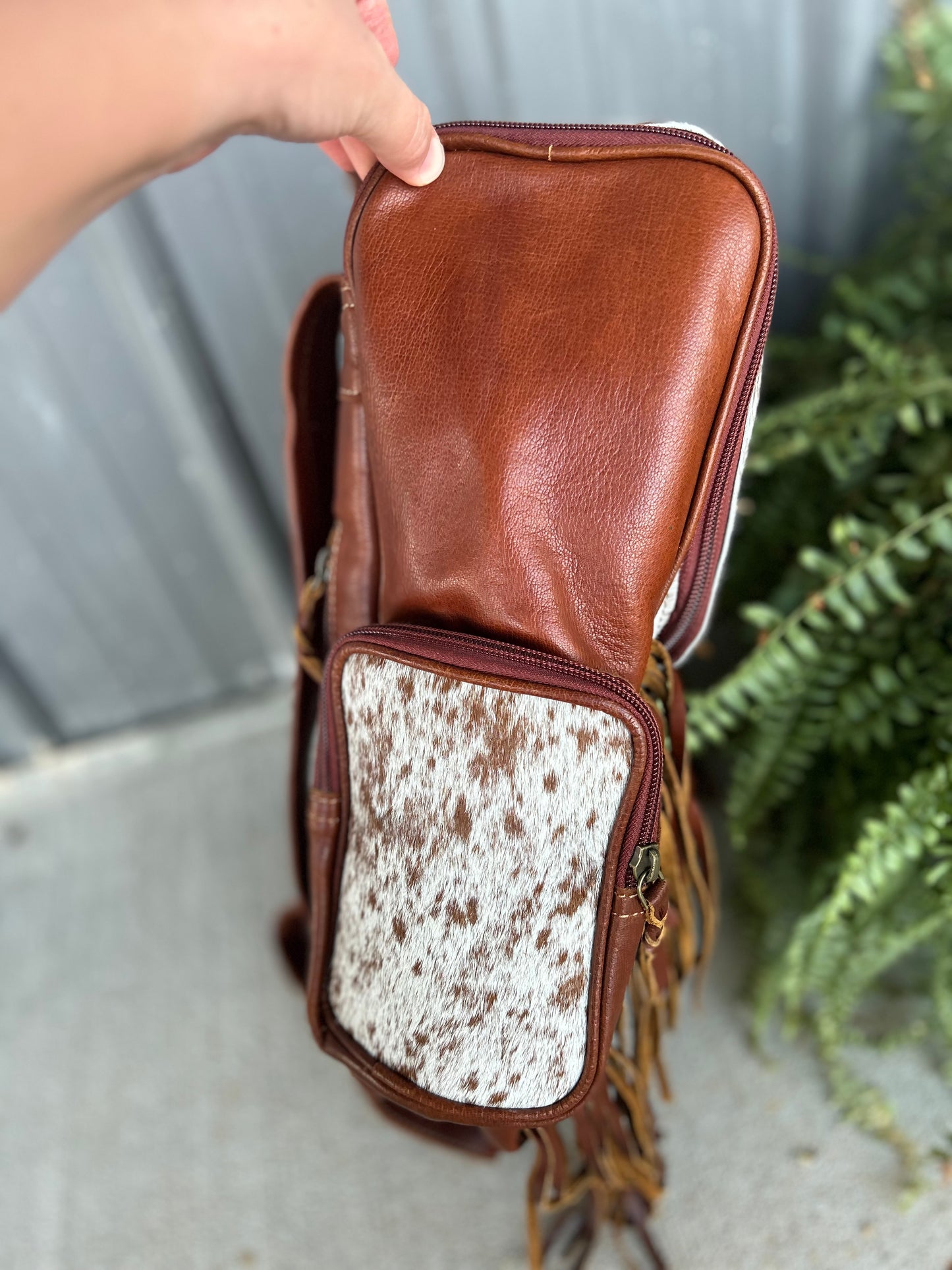 Fringe Cowhide Backpack