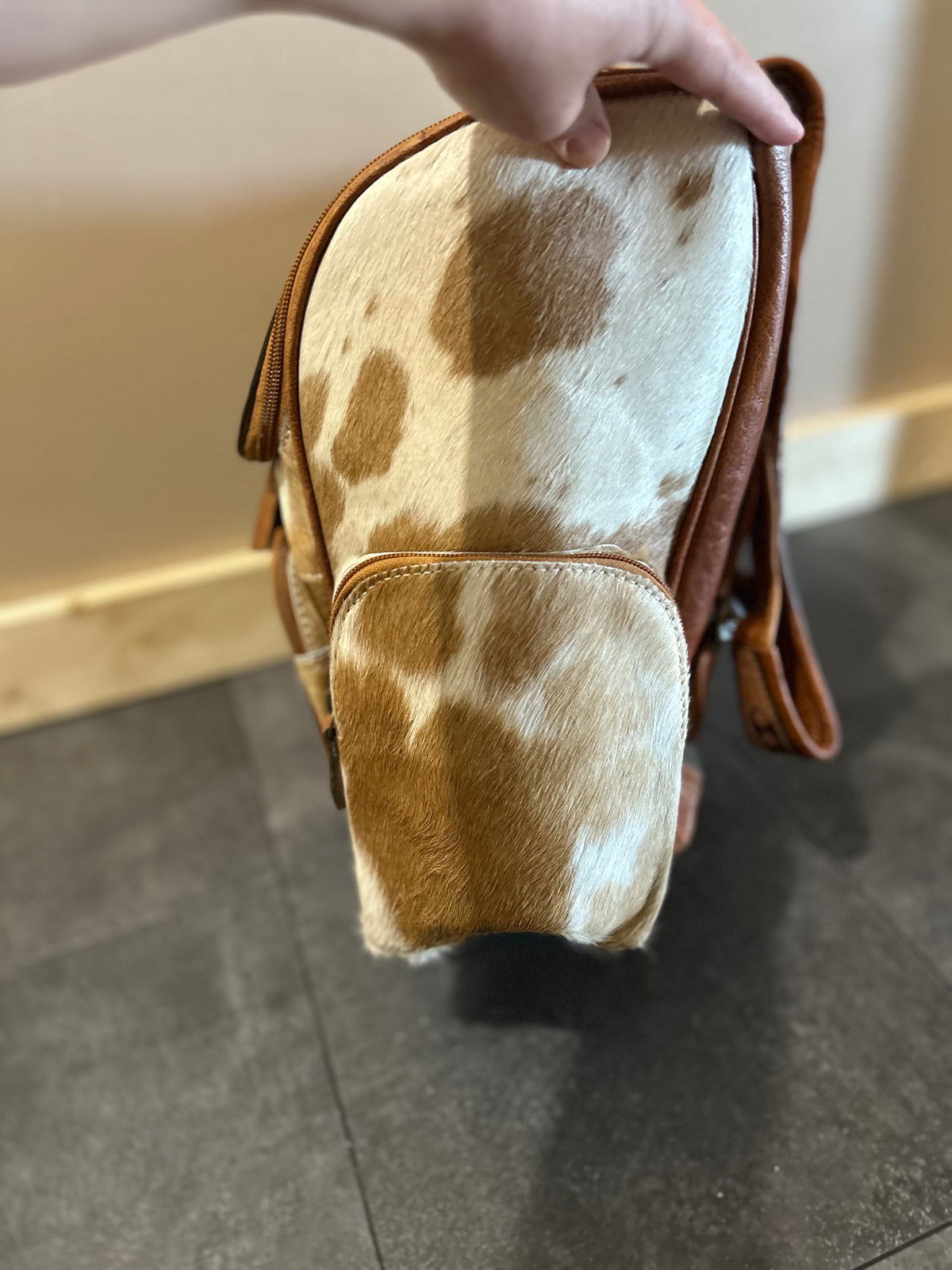Sunflower Tooled Cowhide Backpack