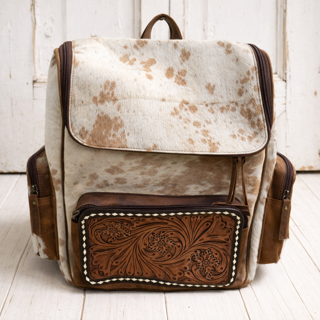 Tooled Cowhide Backpack