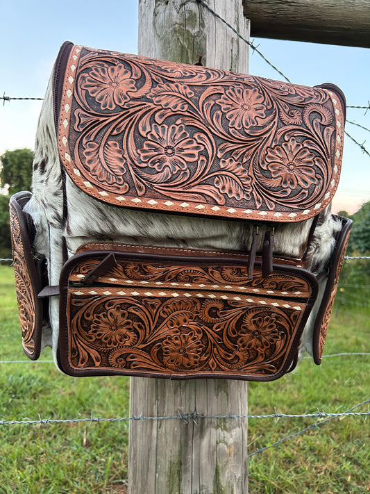Tooled Cowhide Backpack