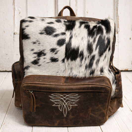 Boot Stitch Genuine Leather/ Cowhide Backpack