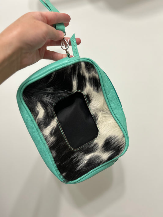 Cowhide Wipe Holder-Teal