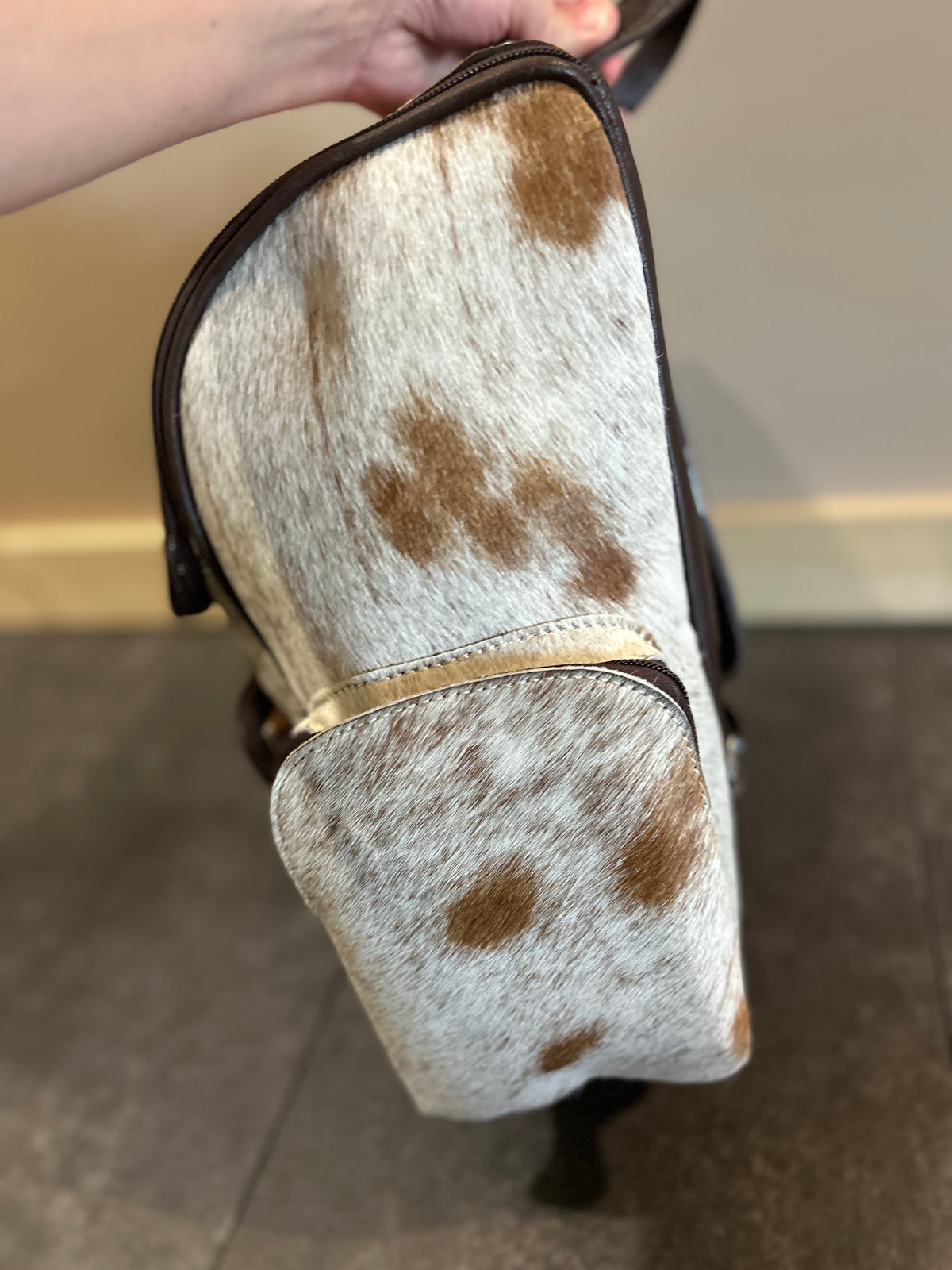 Floral Tooled Cowhide Backpack