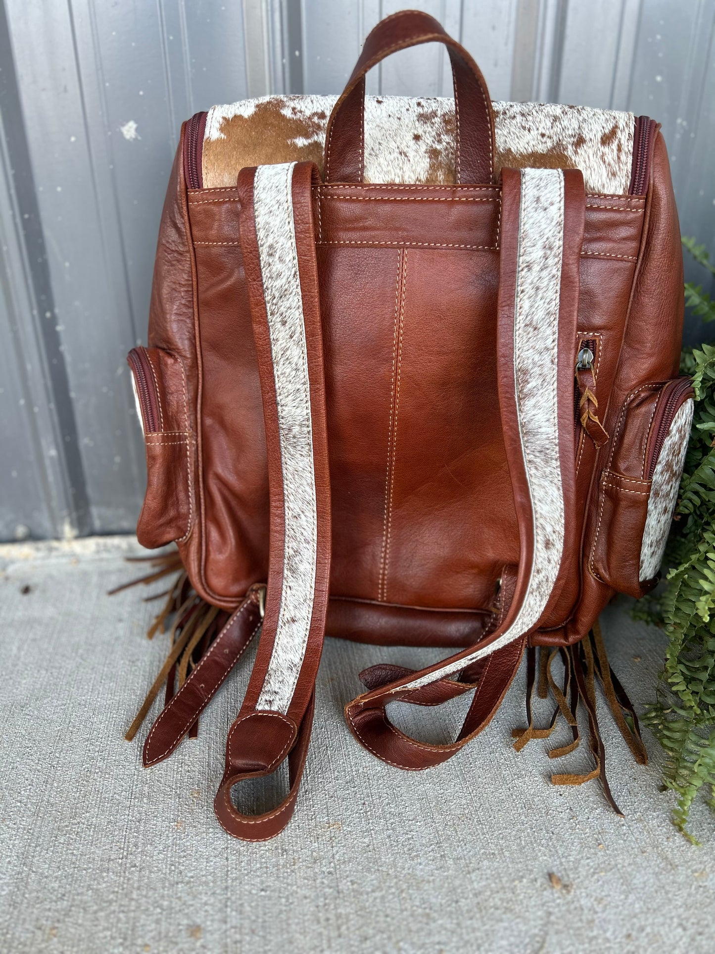 Fringe Cowhide Backpack