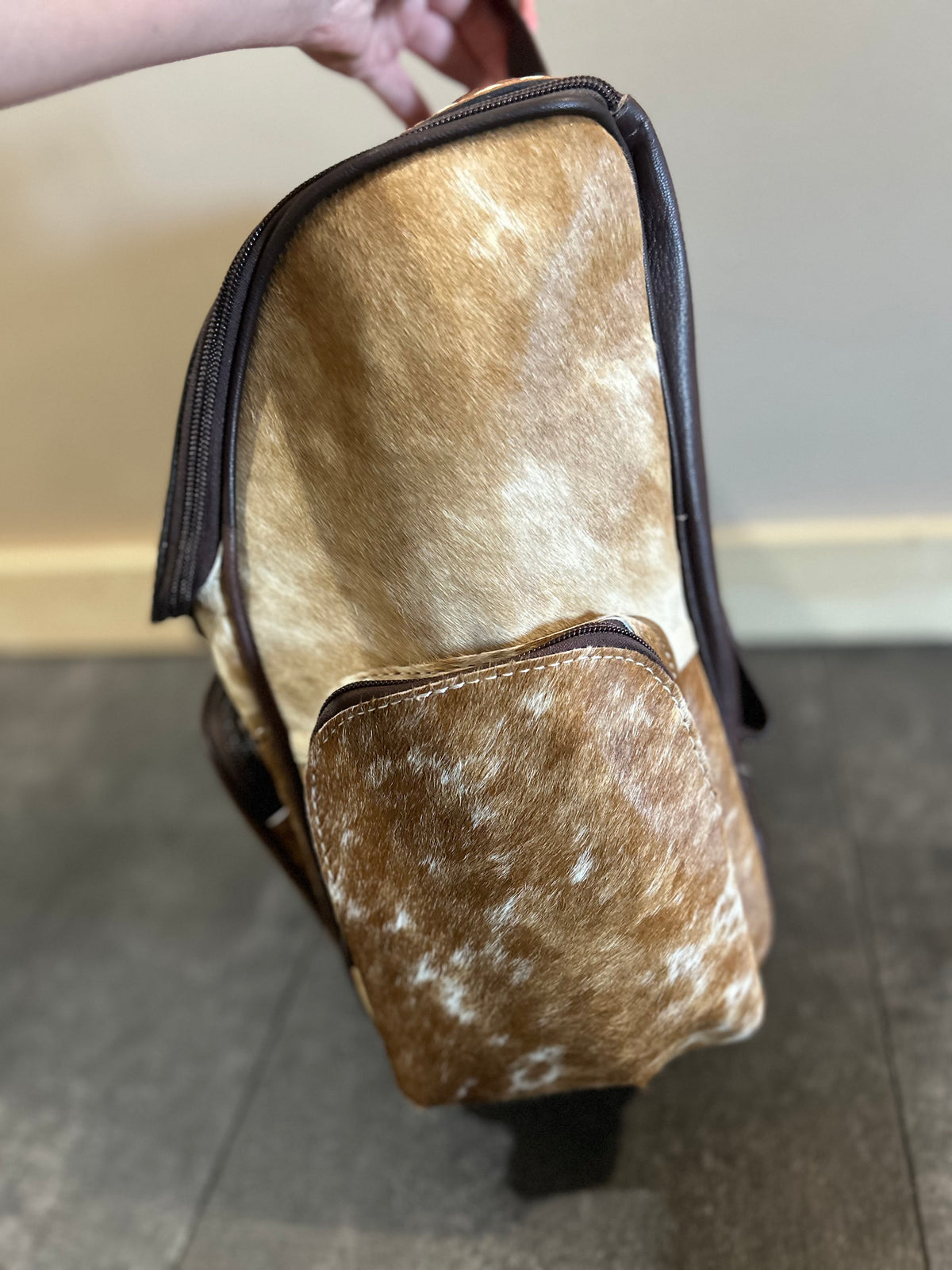 Longhorn Tooled Cowhide Backpack