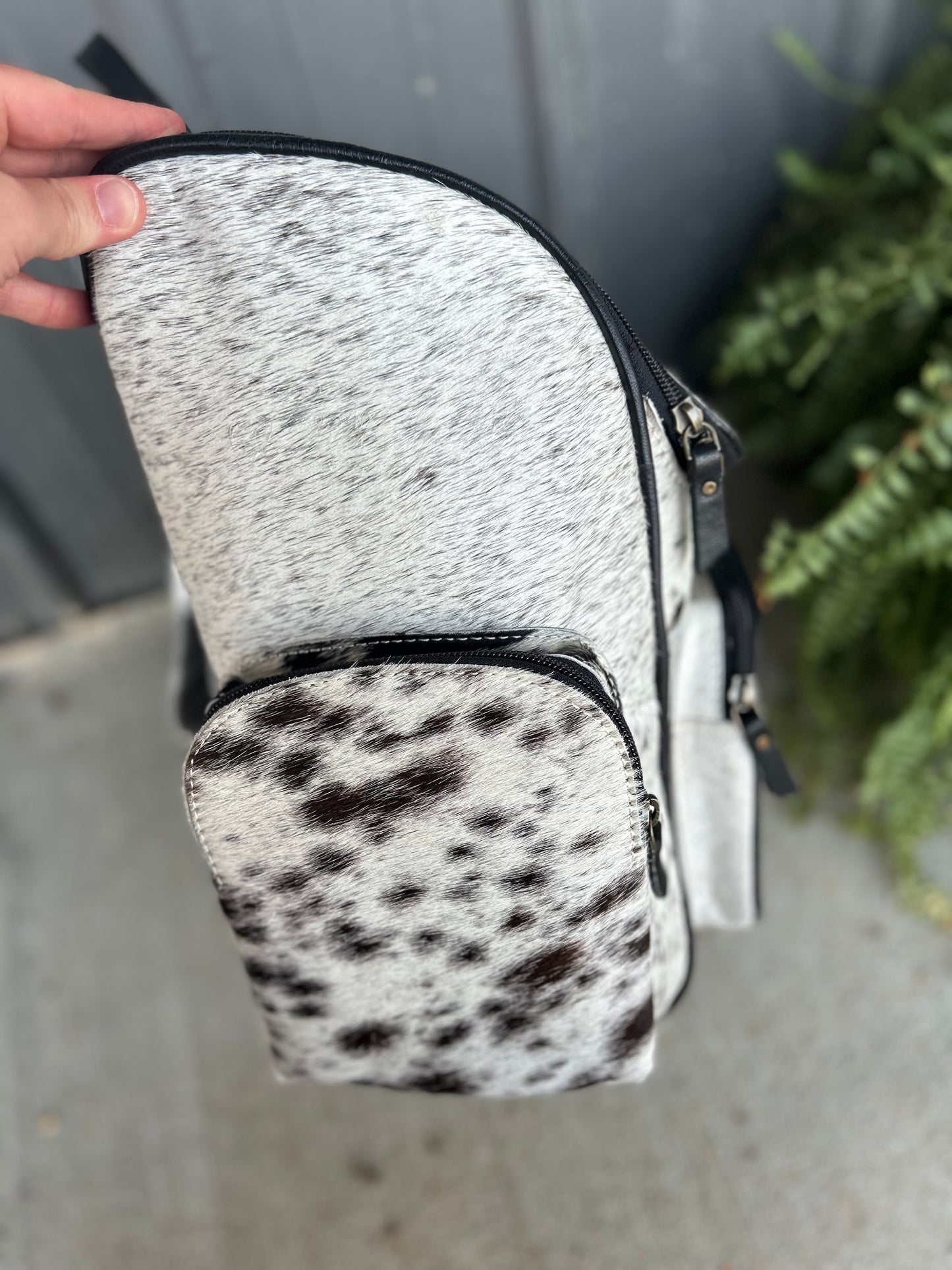 Checkered MAMA Cowhide Backpack