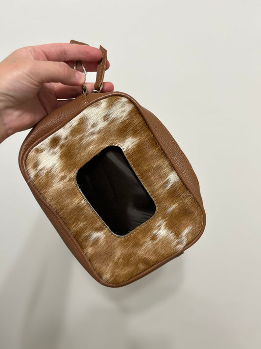 Cowhide Wipe Holder-Tan