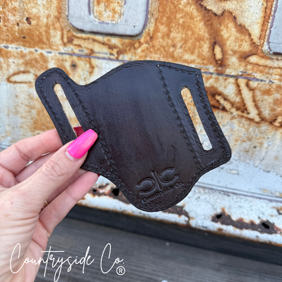 Aztec Tooled Leather Knife Sheath