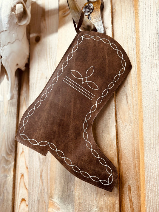 Boot Stitch Stocking- Brown