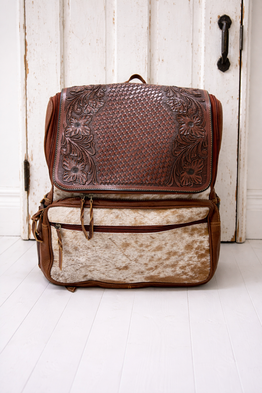 Tooled Cowhide Backpack