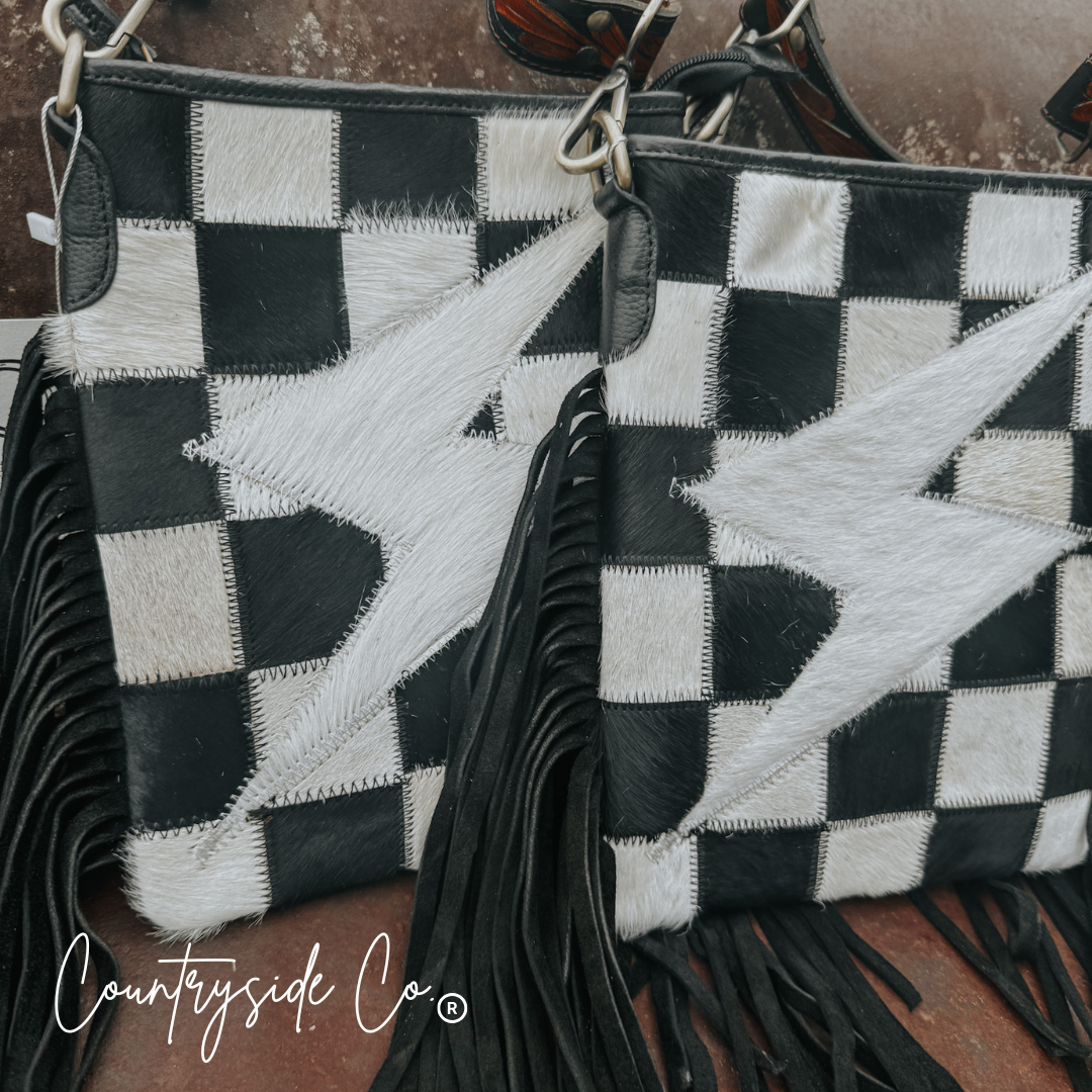 Thunderhide Cowhide Checkered Purse by Countryside Co.