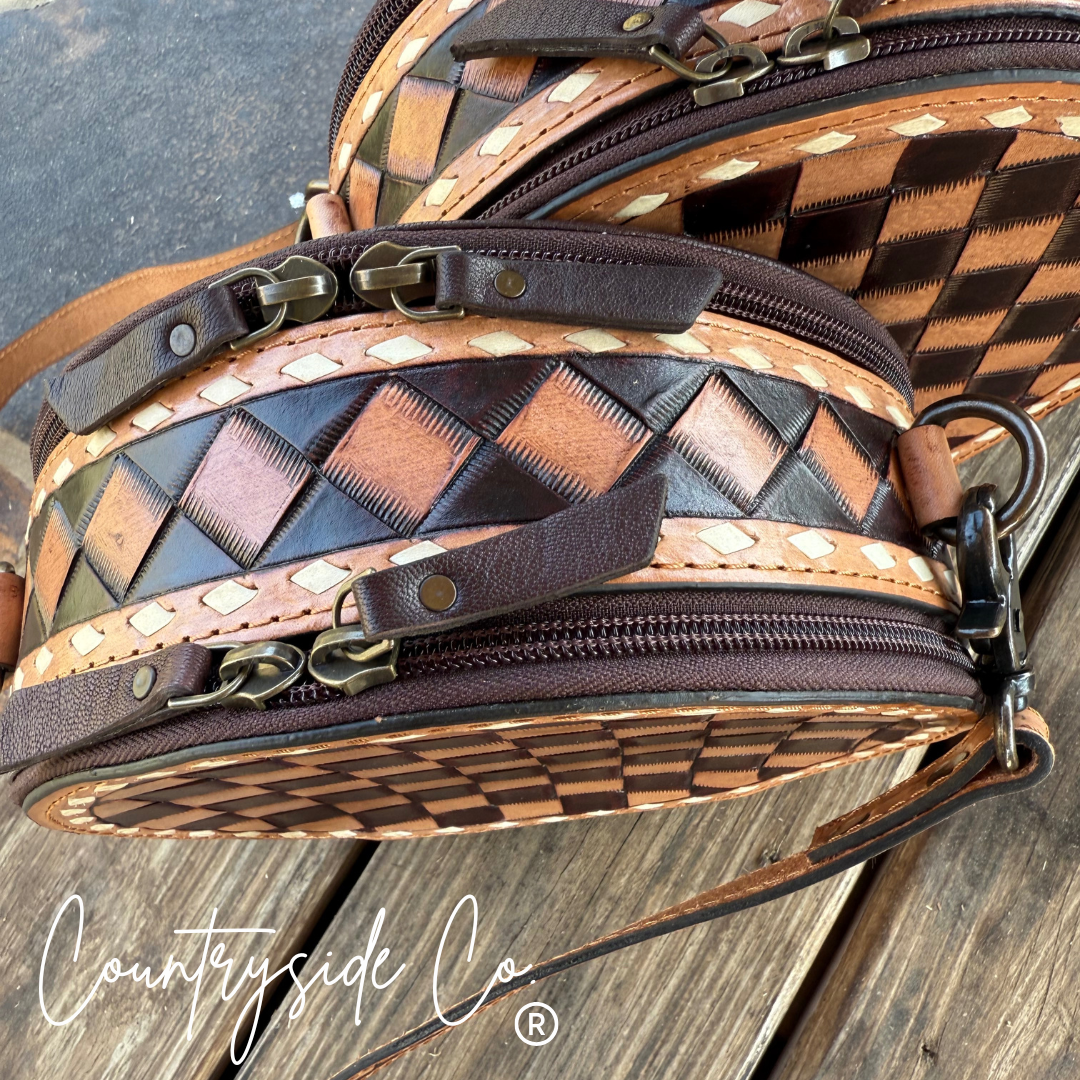 Tribeca Leather Checkered Canteen Purse