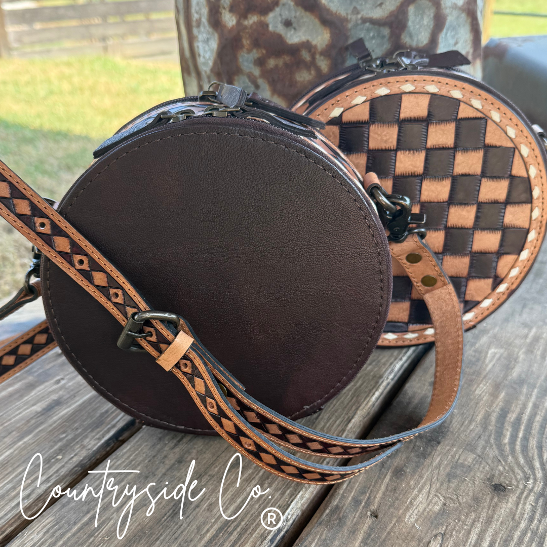 Tribeca Leather Checkered Canteen Purse