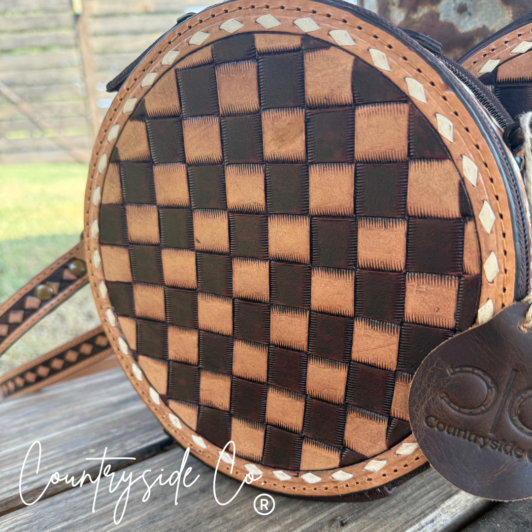Tribeca Leather Checkered Canteen Purse