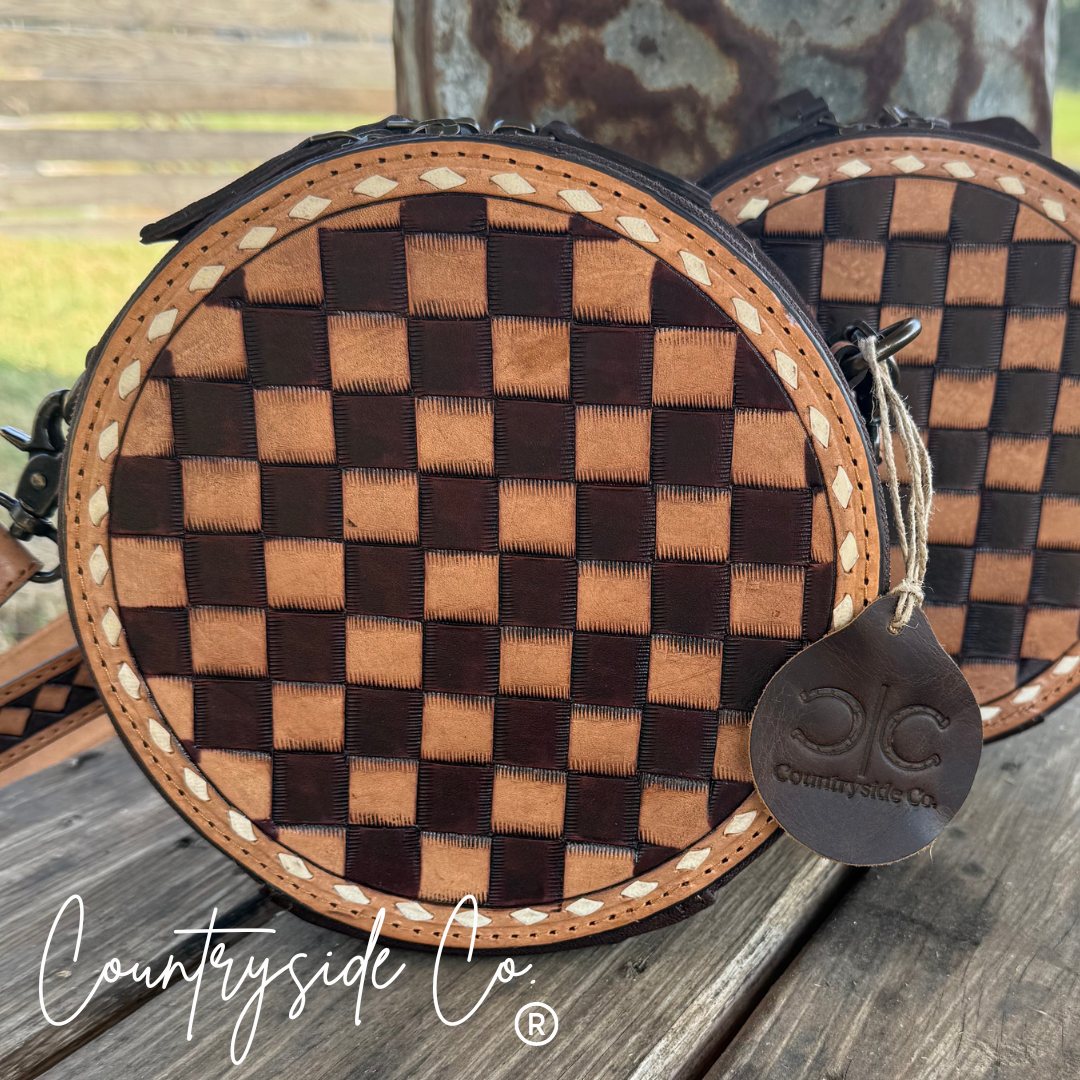 Tribeca Leather Checkered Canteen Purse
