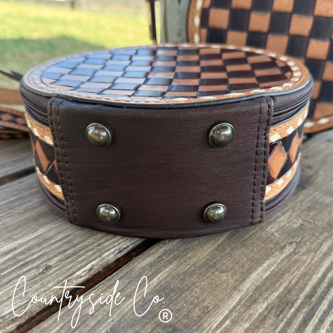 Tribeca Leather Checkered Canteen Purse