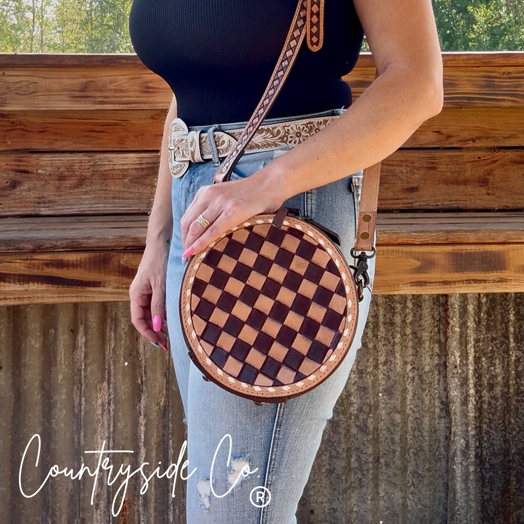 Tribeca Leather Checkered Canteen Purse