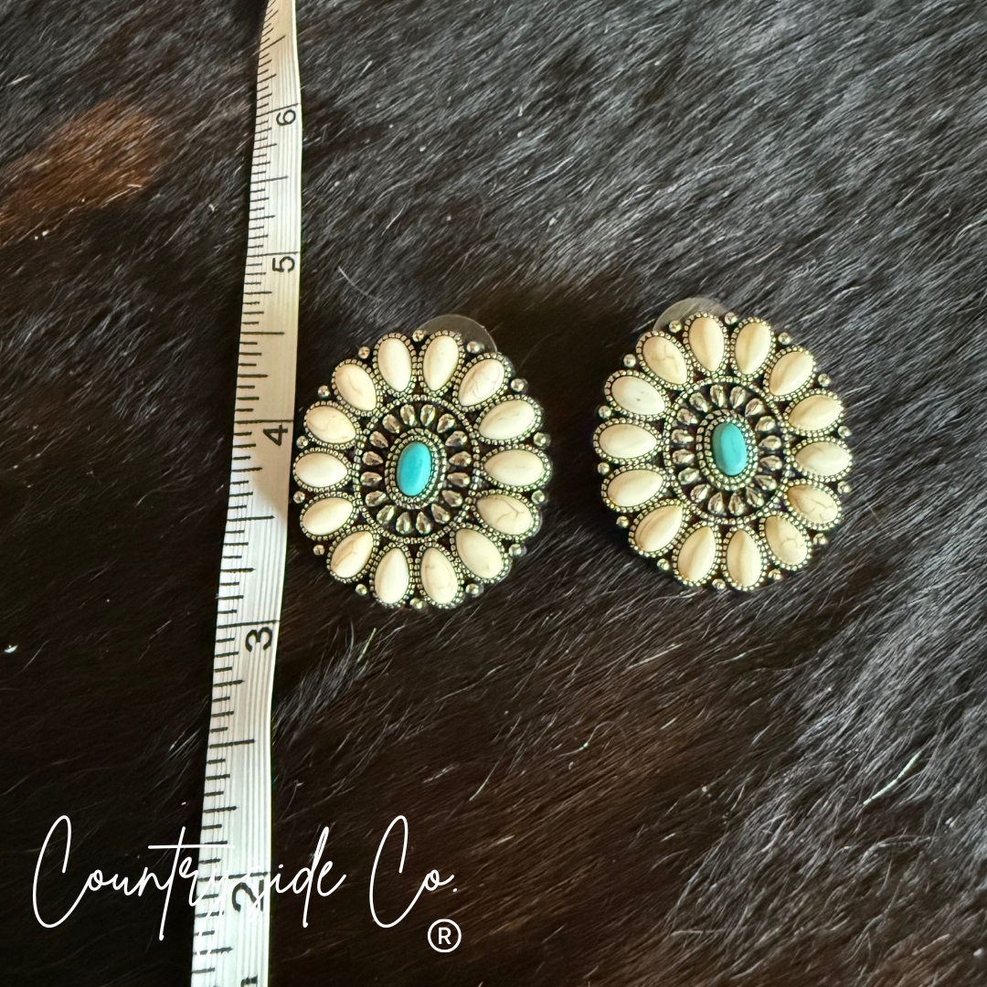 Cora Natural Stone and Turquoise Earrings