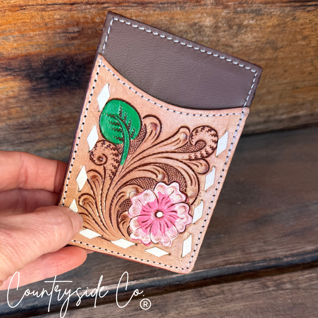 Tooled Leather Credit Card Holder