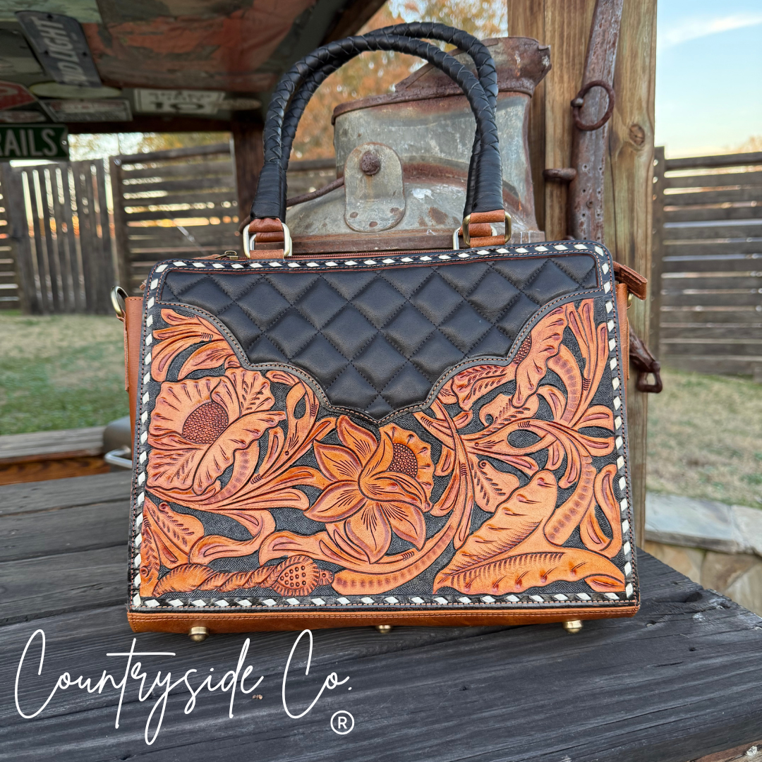 Laney Tooled Leather Conceal Carry Handbag