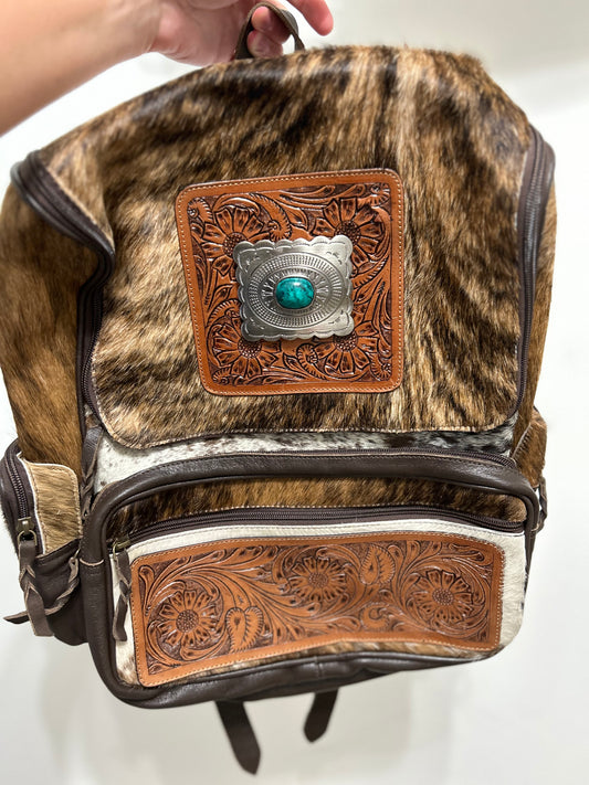 Tooled Cowhide Backpack