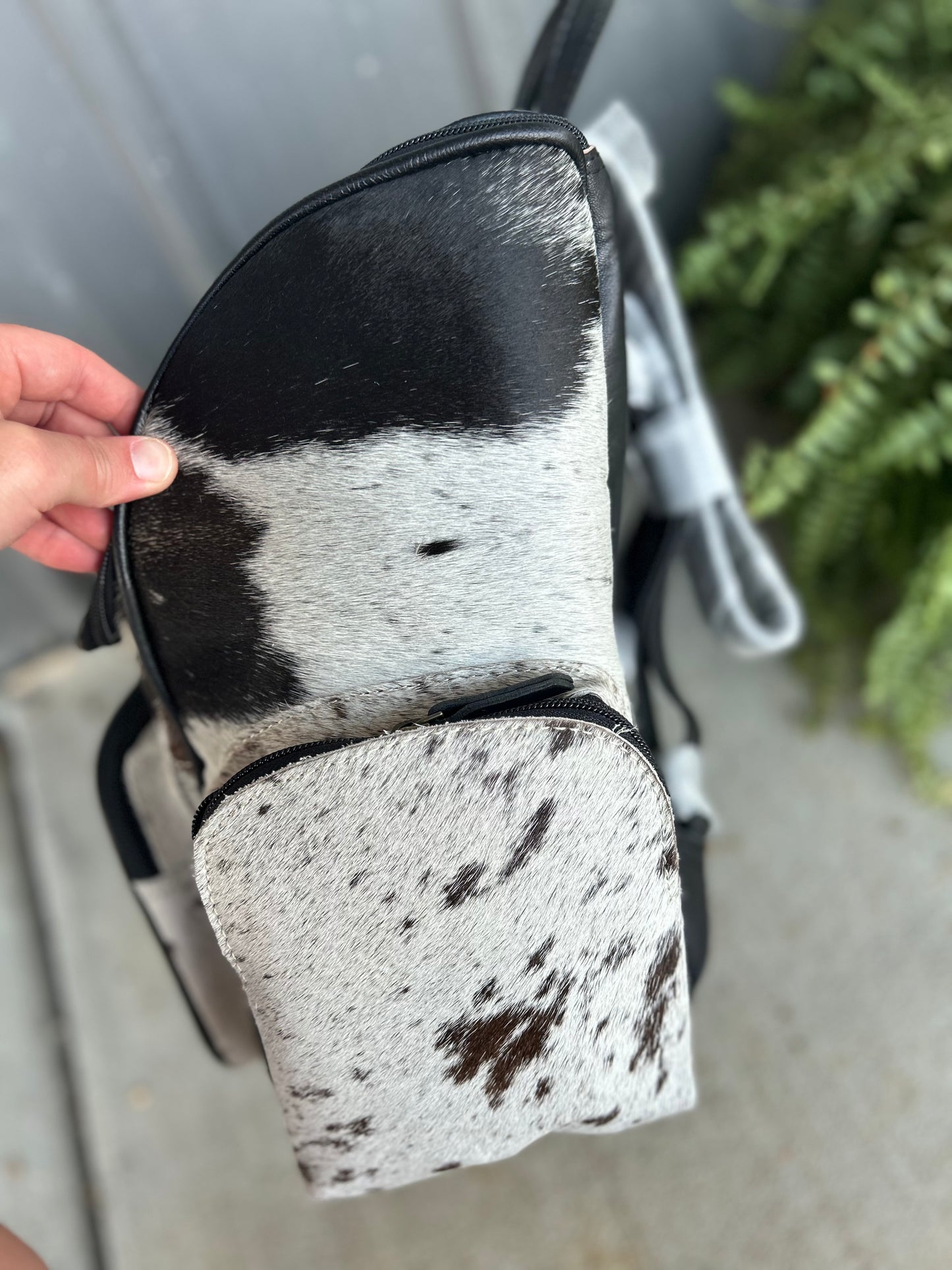 Checkered MAMA Cowhide Backpack