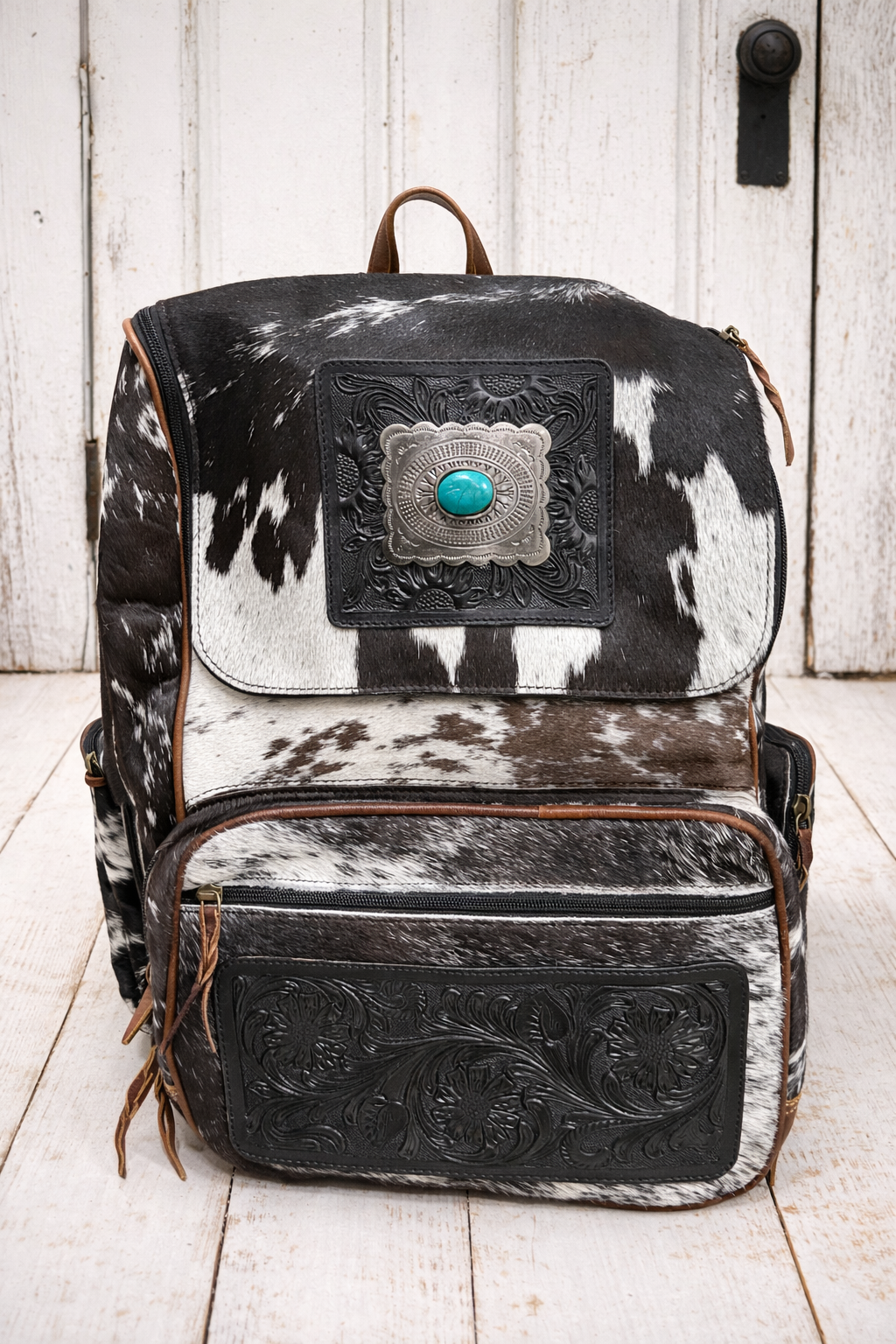 Tooled Cowhide Backpack