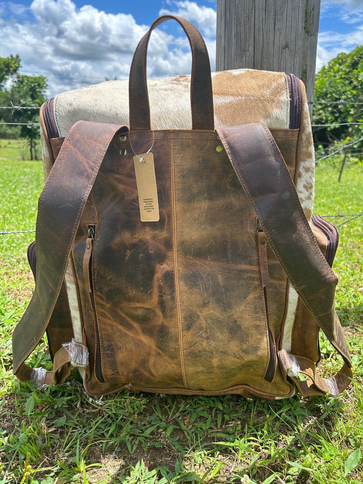 Tooled Cowhide Backpack