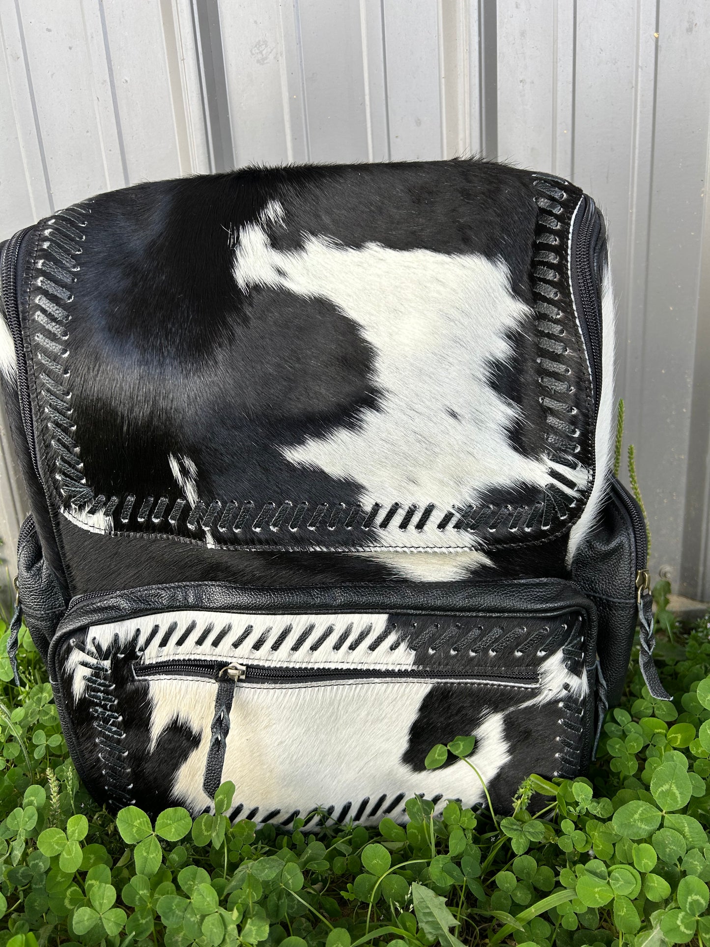 Black Cowhide Backpack