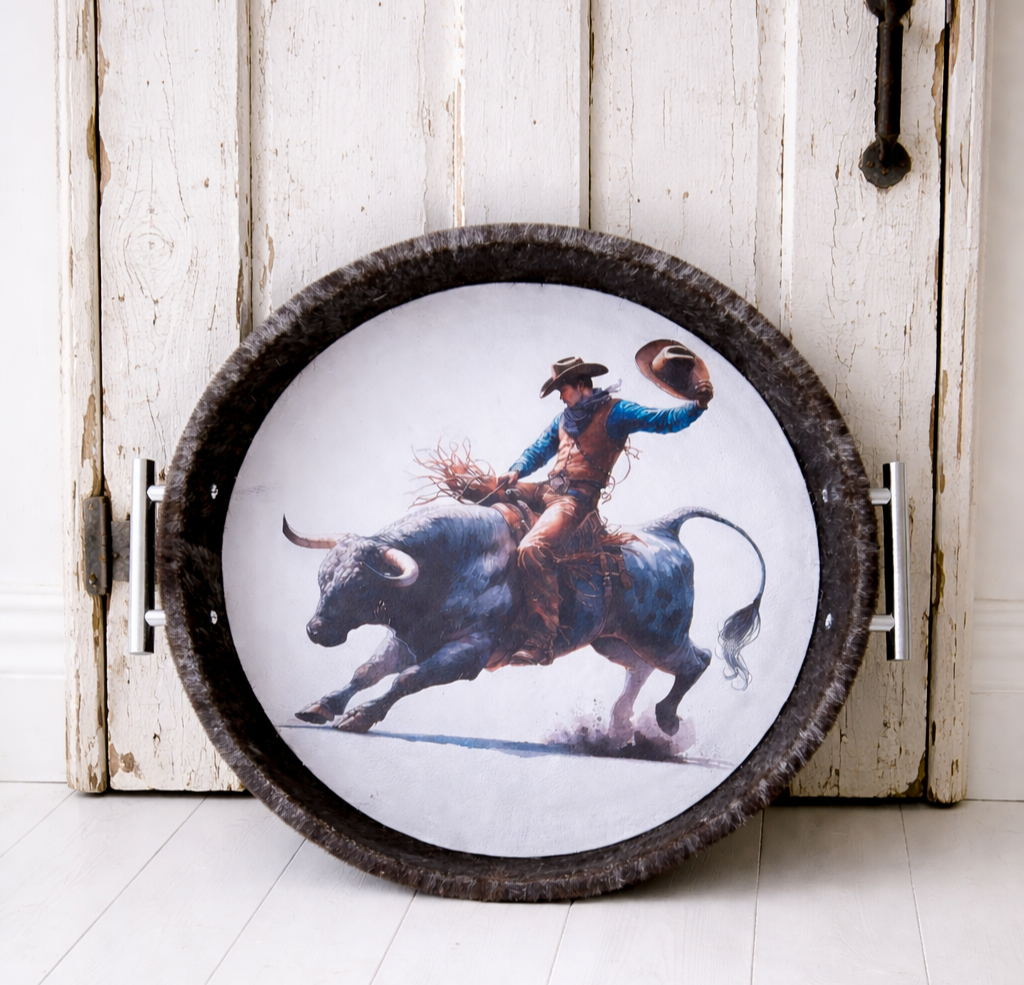 Cowhide Hand Painted Tray