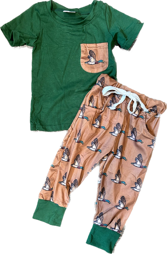 Mallard Duck Pocket Tee/Pants Set