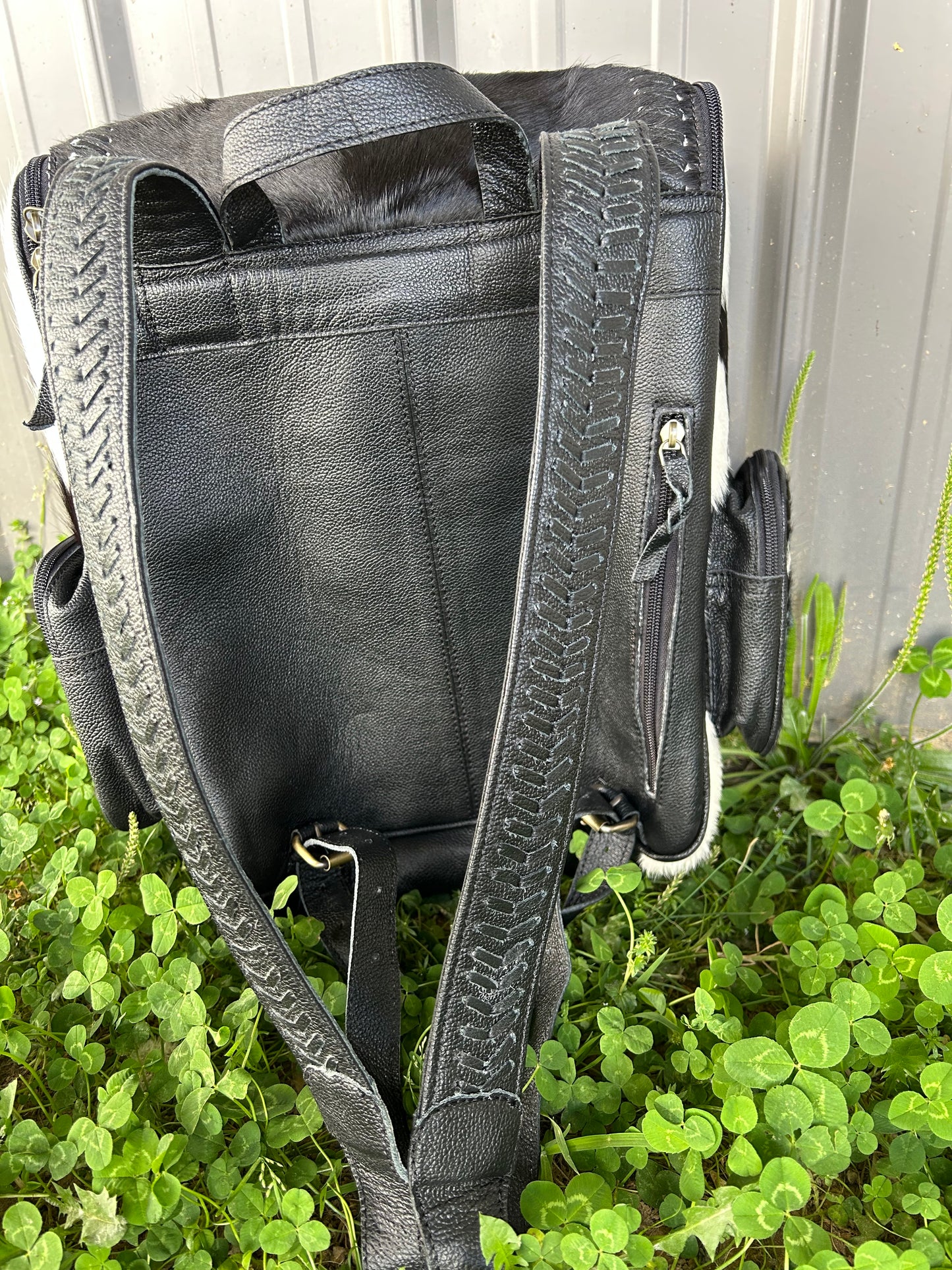 Black Cowhide Backpack