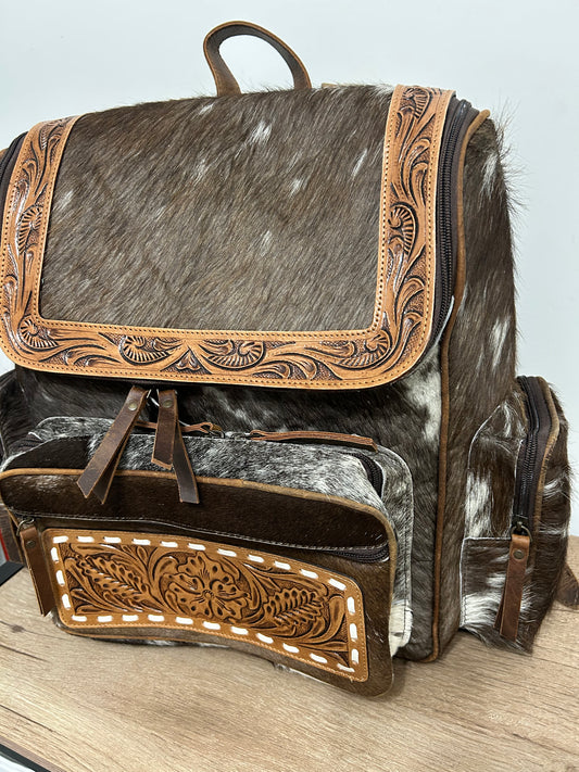 Tooled Cowhide Backpack
